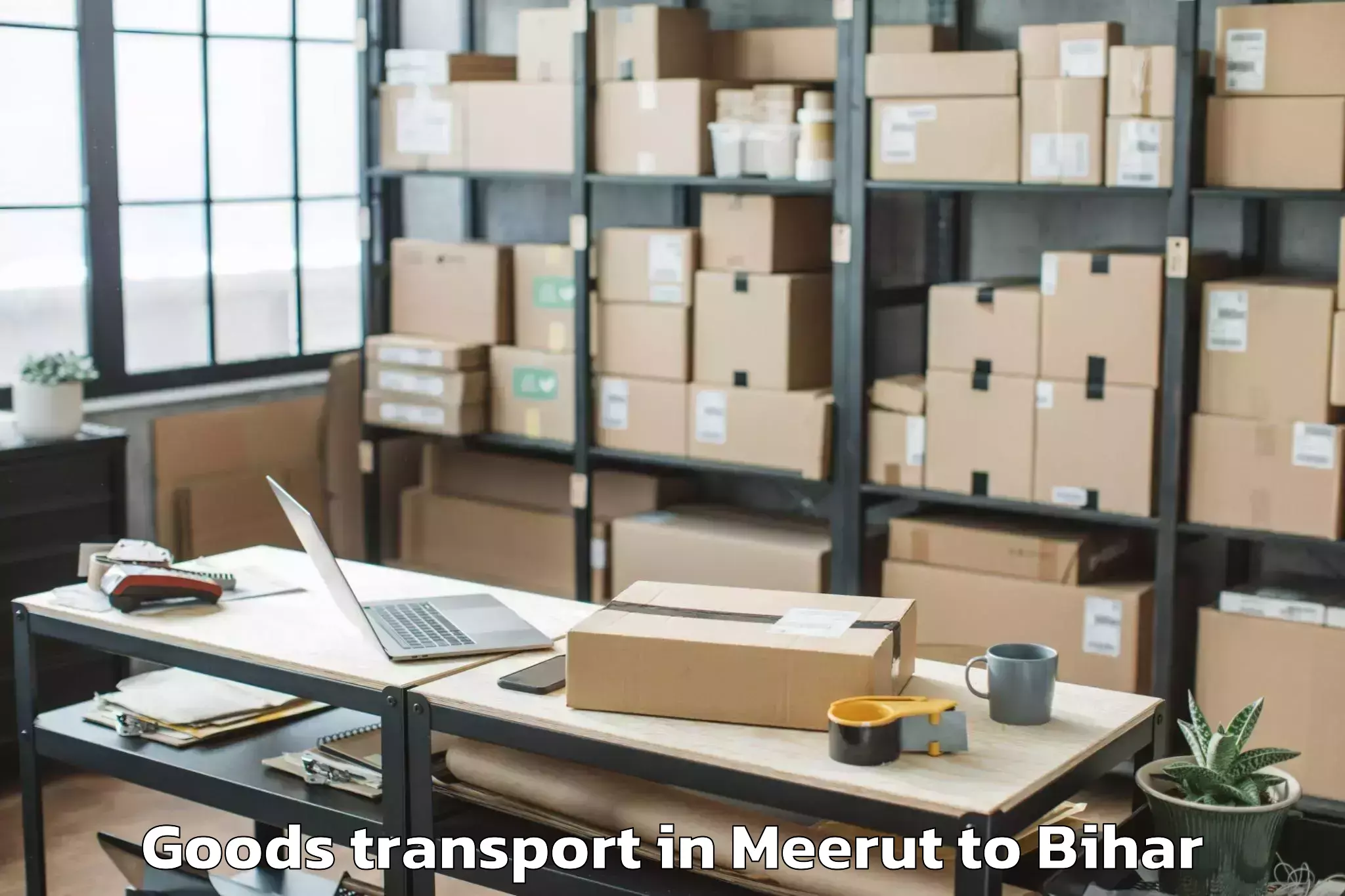 Affordable Meerut to Biraul Goods Transport